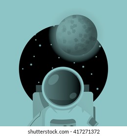 Astronaut sign. space concept. cosmos icon, vector illustration