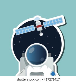 Astronaut sign. space concept. cosmos icon, vector illustration