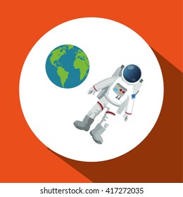 Astronaut sign. space concept. cosmos icon, vector illustration