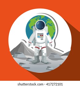 Astronaut sign. space concept. cosmos icon, vector illustration