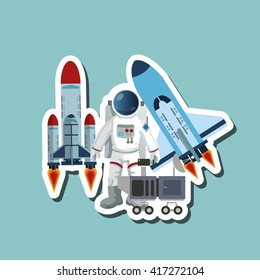 Astronaut sign. space concept. cosmos icon, vector illustration
