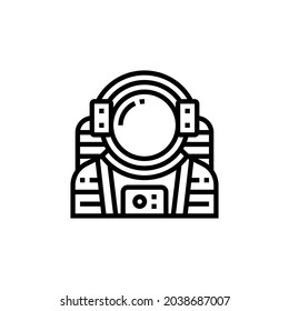 Astronaut Silhouette Icon On White Background