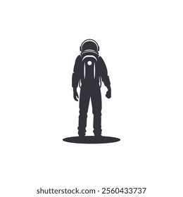 Astronaut silhouette logo designs standing.