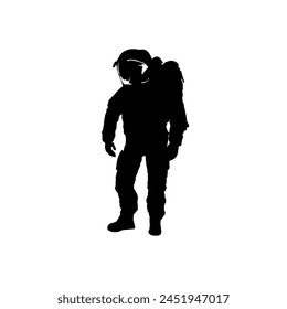 silueta de astronauta - Ilustración vectorial
