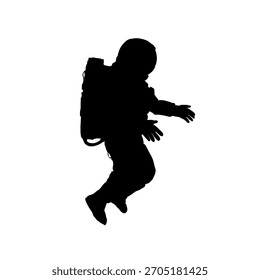 Astronautensilhouette - Vektorgrafik