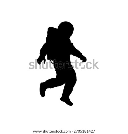 Astronaut silhouette - vector illustration