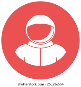 Astronaut, silhouette, vector illustration, isolated on white background