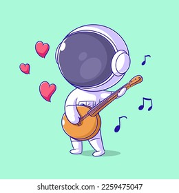 Astronaut singing and playing guitar