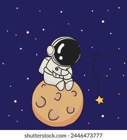 Un astronauta sentado en la luna