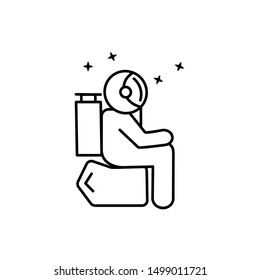 Astronaut, sitting, sad icon. Element of astronaut icon