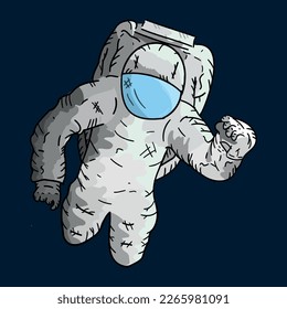 Astronaut sketch in vector graphic illustrator. Astronaut