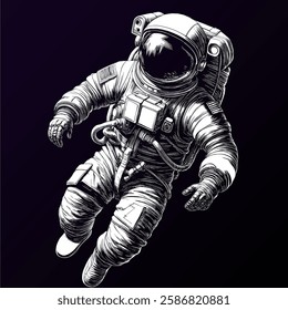 Astronaut sketch Vector illustration, can be enlarge