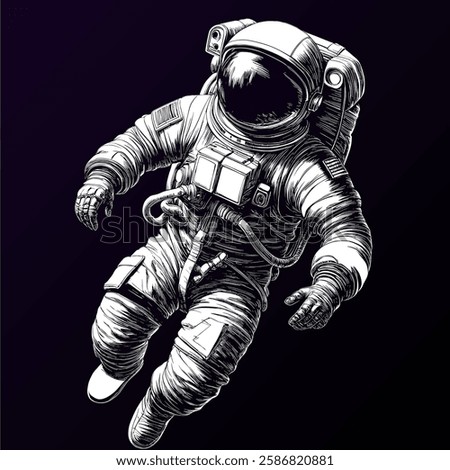 Astronaut sketch Vector illustration, can be enlarge