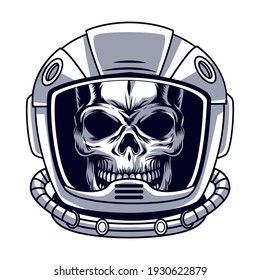 astronaut skull head drawn style