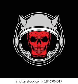 astronaut skull logo for commercial use