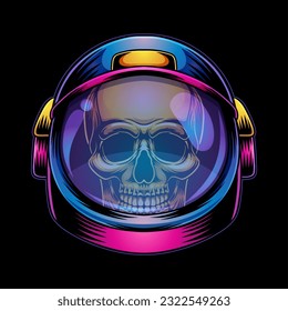 astronaut skull in space helmet