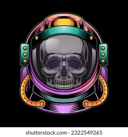 astronaut skull in space helmet