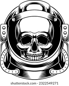 astronaut skull in space helmet