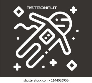 ASTRONAUT IN SKY VECTOR ICON 