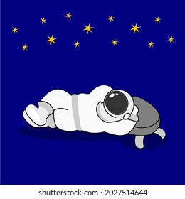 An astronaut is sleeping under the stars vector