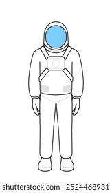 Astronaut with a smile facing forward, Vector Illustration