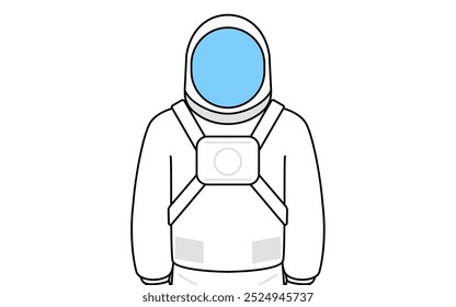 Astronaut with a smile facing forward, Vector Illustration
