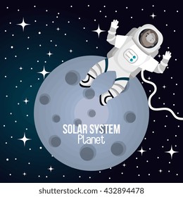 astronaut in the solar system design 