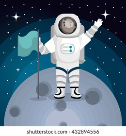 astronaut in the solar system design 