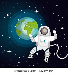 astronaut in the solar system design 