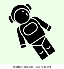 Astronaut solid icon. Cosmonaut in suit in space glyph style pictogram on white background. Universe and Astronomy signs for mobile concept and web design. Vector graphics