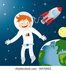 Astronaut in the space