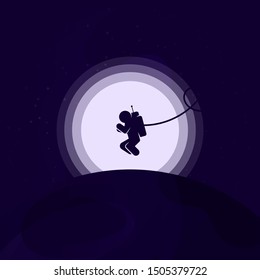 Astronaut in space. Abstract creative background. Vector illustration