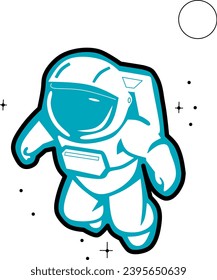 Astronaut in space abstract, vector.