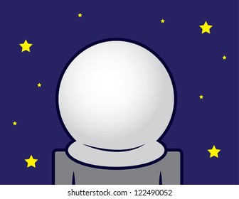 Astronaut in space with blank helmet