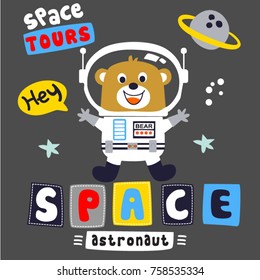 astronaut space cartoon vector