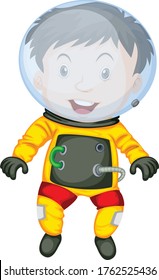 Astronaut in space cartoon vector art and illustration