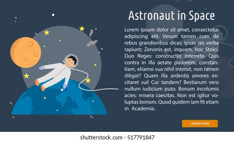 Astronaut in Space Conceptual Banner