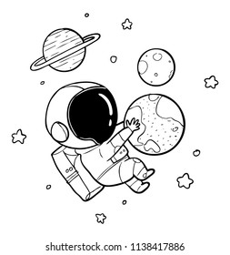 astronaut space drawing 