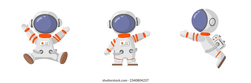 Astronaut and space elments elements. Galaxy for design, posters, backgrounds astronaut and space. Planet, comet, galaxy, alienships