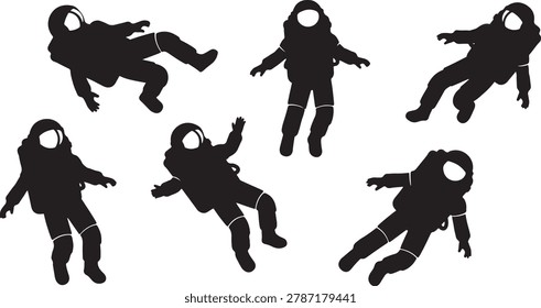 Astronaut space explorer floating zero gravity cosmos exploration.
