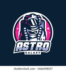 Astronaut Space Galaxy Mascot Gaming Logo