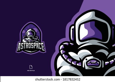 astronaut space galaxy mascot logo for sport game