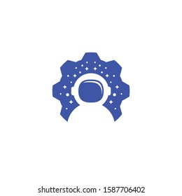 Astronaut space and gear logo template