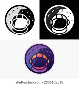 Astronaut Space Helmet Moon Logo