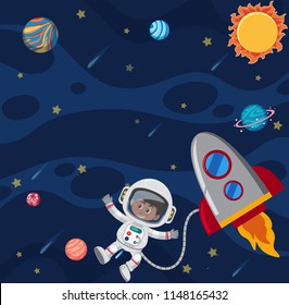 Astronaut in der Weltraumgrafik