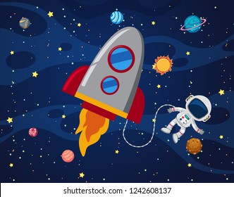 Astronaut in the space illustration