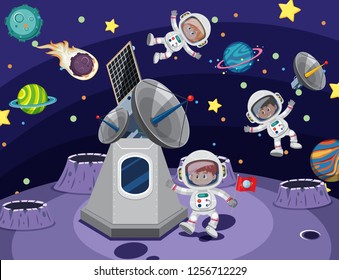 Astronaut in the space illustration