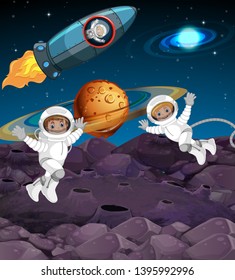 Astronaut in the space illustration