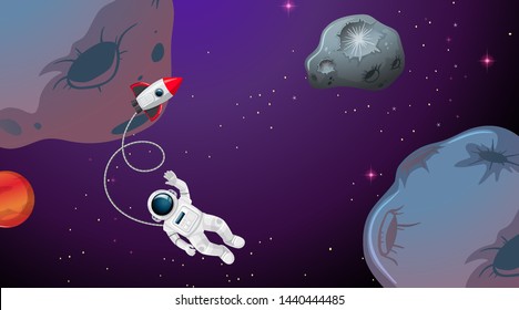 An astronaut in the space illustration