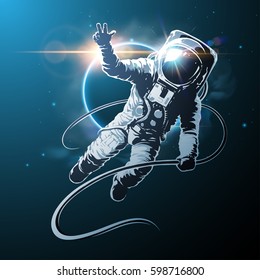 Astronaut In Space Illustration
